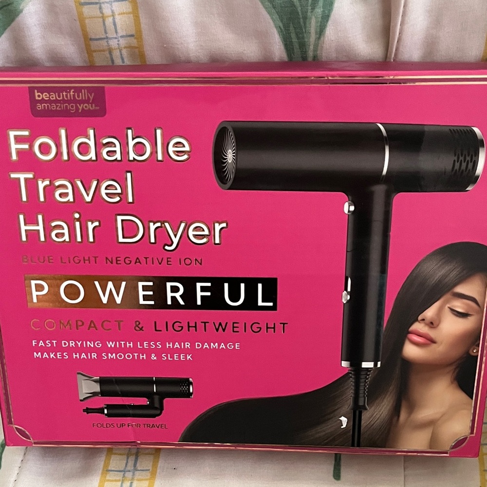 Foldable Travel Hair Dryer - Black